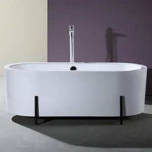 白色单亚克力浴缸绝缘高端浴室浴缸4英尺独立式喷射浴缸出售带腿