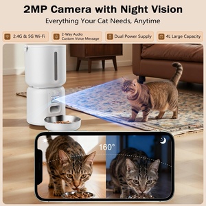 4L Waterproof <b>Smart</b> Pet Feeder <b>WiFi</b> <b>Camera</b> Dual Power Timed Programmable OEM ODM Automatic Cat Dog Food Dispenser - Product Image 3