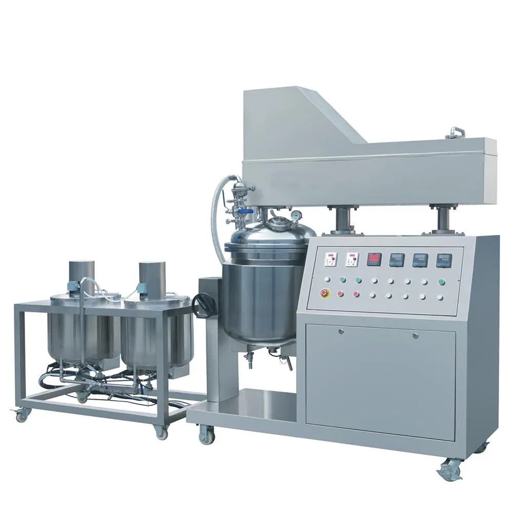 body lotion cream homogenizer mixer  automatic cosmetic making machines  vacuum emulsifying equipment