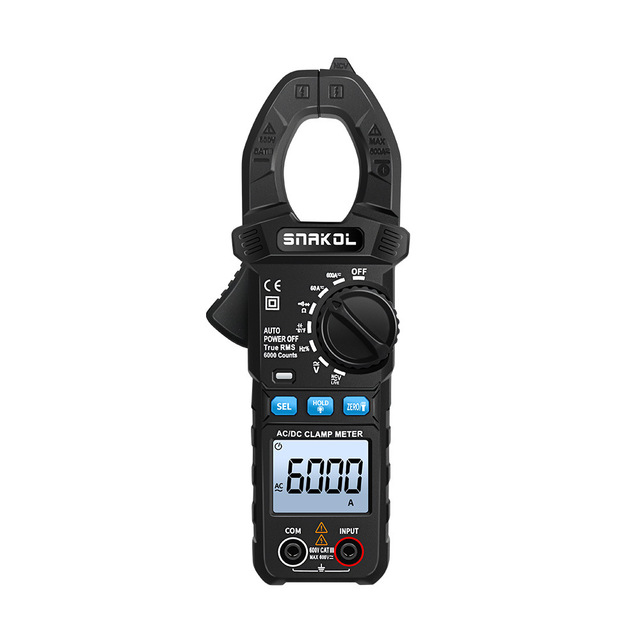 SNAKOL AC/DC 600A Clamp Multimeter Digital Ammeter LCD Display Multi-Function Electrician Capacitance SK-203