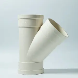 Neuzugang 3-Wege-Piobeanschluss Drainage Kunststoffrohr Teelich Wasserrohr schräg Teelich PVC-U Diagonalteelich für Drainage
