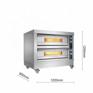 Comercial de Acero Inoxidable Horno doble cubierta eléctrico horno de Pizza - Product Image 2