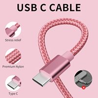Penjualan terlaris kualitas baik nilon dikepang pengisian cepat Pd pengisi daya 3 ft 6 ft 10 ft Oem 3A USB a untuk Tipe C USB C kabel untuk iphone
