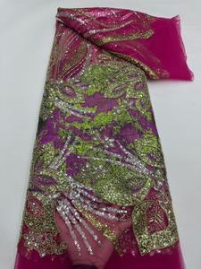 Nuovo Design NI.AI: Tessuto in Pizzo con Ricamo Floreale, Perle e Paillettes - Product Image 5