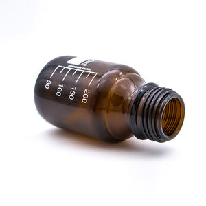 ขวดแก้วทรงกลมสำหรับใส่สารเคมี แอมเบอร์ - ขวดเก็บตัวอย่างแบบปิดผนึกความจุขนาดใหญ่ พร้อมฝาเกลียวสีน้ำเงิน - Product Image 6