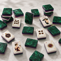 Nouvel ensemble de Mahjong américain vert de luxe créatif 2026 avec 160 tuiles sur le thème des monuments de Paris, Tour Eiffel personnalisée, en stock et prêt à être expédié