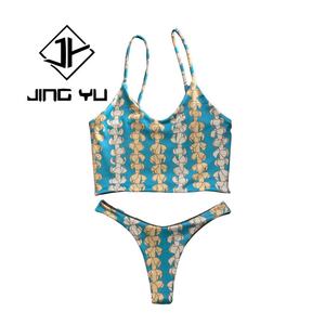 ชุดว่ายน้ำบิกินี่ลายฮาวายแบบสายรัด ผลิตจากโรงงานขายส่ง รับผลิตตามแบบ OEM ชุดว่ายน้ำไนลอน - Product Image 5
