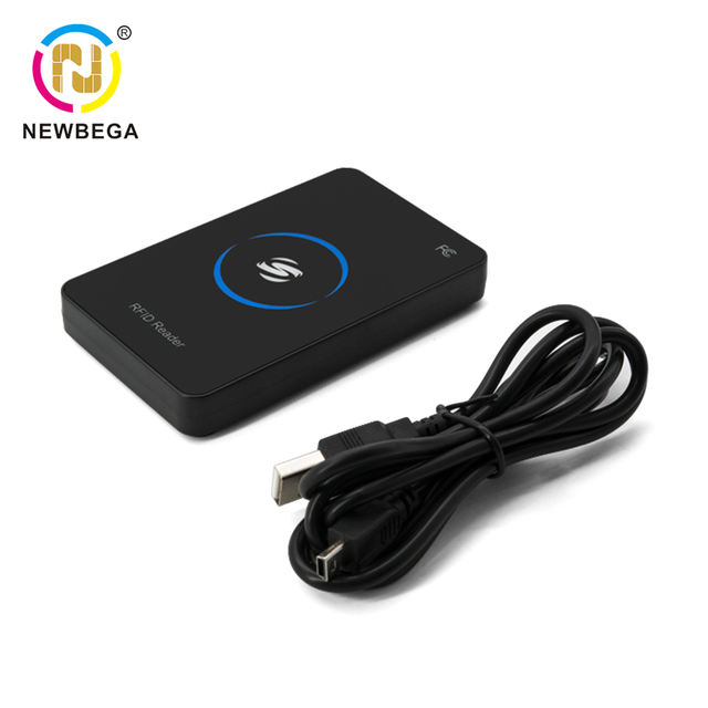 Contactless RFID 13.56MHz USB ABS Desktop Smart Card Reader with ISO 14443A Protocol and 0-3m Reading Distance