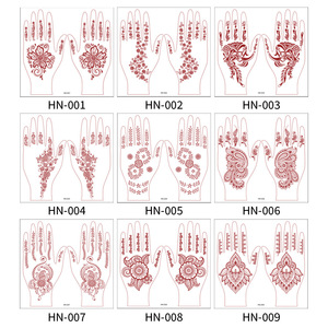 Fabrication de tatouages temporaires indiens <span class=keywords><strong>Hanna</strong></span>, autocollants personnalisés, transfert à l'eau, tatouage au henné brun indien - Product Image 3