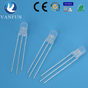 Diodes LED Vanfun 5MM bicolores à anode commune, montage par trou, boîtier en résine époxy, lentille transparente/diffuse colorée, 5V - Product Image 6