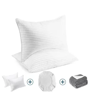 Premium Quality Hotel Eco Friendly microfiber hilton Soft Breathable pillow 1000g Bed Pillows with bag