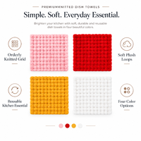 Lingette de cuisine en crochet au point mousse pour usage quotidien, durable, réutilisable, douce et absorbante, idéale pour les tâches de nettoyage de Noël en cuisine