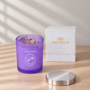 Bougie d'aromathérapie moderne en cire de soja 8OZ 10OZ 12OZ avec logo et options de couleur personnalisés, pot en verre fait main pour mariage, décoration intérieure, cadeau - Product Image 2