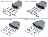 Cubierta de conector DB de 25 pines para conectores, cubierta de conector de plástico ABS de 25 pines, para conectores