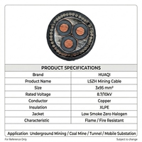 Câble d'alimentation en cuivre blindé Huaqi personnalisable 8,7/10 kV 3x95 mm, isolé XLPE, pour la construction et l'exploitation minière, modèle WD-MYJY43 SWA