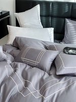 Vente en gros satin 100% coton 400TC parure de lit de luxe lot de draps en coton