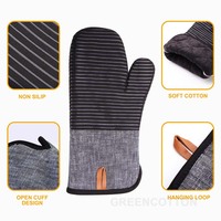 Sarung Tangan Oven Warna Solid dengan Logo Kustom, Tahan Suhu Tinggi, Anti Panas, Anti Selip untuk Memanggang