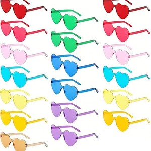 Lunettes de soleil Love Rimless Flame Fire, lunettes de soleil teintées sans monture pour les fêtes, lunettes de soleil colorées - Product Image 1
