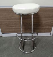 Tabourets de comptoir de bar ronds en cuir chromé moderne en acier inoxydable meubles de cuisine tabouret de bar en forme de Z chaise haute