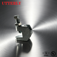Pince de fixation industrielle, certifiée UTT BC2 FM UL, finition galvanisée/noire, acier au carbone et fonte ductile QT450 pour support structurel