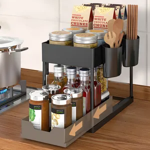 Multifunctionele Keuken 2 Tier Organizer Trek Schuiflades Uit Onder Gootsteenkast Opbergrek