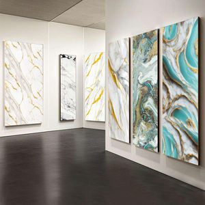 แผ่นหินอ่อนพีวีซีแผ่นผนังกันแสงยูวีเงาสูงขนาด1220*2440มม. สำหรับตกแต่งผนังภายในแผ่นไม้วีเนียร์ไม้ไผ่ทนไฟ - Product Image 1