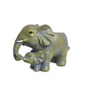 Figurine en résine éléphant mère et bébé, texture vintage, animal familial chaleureux pour décoration de table intérieure