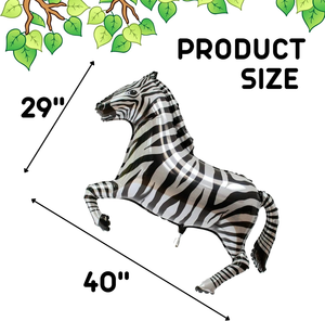 2pcs Foil Zebra bóng Hoang Dã một Safari Zoo lớn 40 inch Zebra bóng bay lá rừng bên bóng sinh nhật đảng - Product Image 3