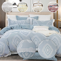 Parure de lit de luxe 100 % polyester toutes saisons, motifs jacquard bicolores à pois, 6 pièces, personnalisation OEM, housse de couette en stock