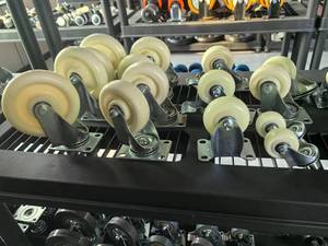 Personalizado Médio Branco <span class=keywords><strong>Nylon</strong></span> Roda Fundo Plano Mão Empurrar Reboque Carrinho Atividade Universal Rodízio Rodas <span class=keywords><strong>Nylon</strong></span> Industrial Roda - Product Image 3