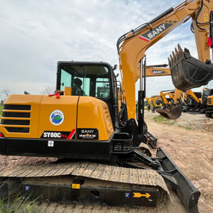 Mini-pelle SANY d'occasion de haute qualité 6 tonnes 60C SY60pro-9 SY75 SY55 à bas prix avec pompe à engrenages portant des composants de base PLC - Product Image 1