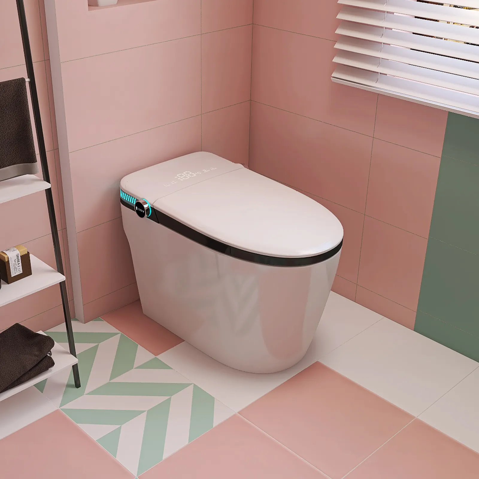 2023 Luxe 220V Smart Toiletten Stoel Met Olie Diffuser Keramische Eendelige Wc Kom Set Auto Intelligent Met Bidet Automatische Flush