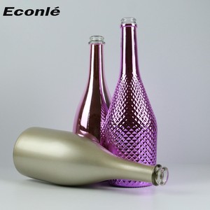 Fancy 700ml 750ml Chrome Polished Silk Printing Sparkling Wine <strong>champagne</strong> Glass <strong>Bottle</strong> with the Metal Labels and Customized Color - Product Image 2