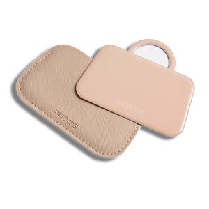 PU Pouch Makeup <b>Mirror</b> Cheap Custom Epoxy Sticker Creative Handbag Shape Pocket <b>Mirror</b> - Product Image 1