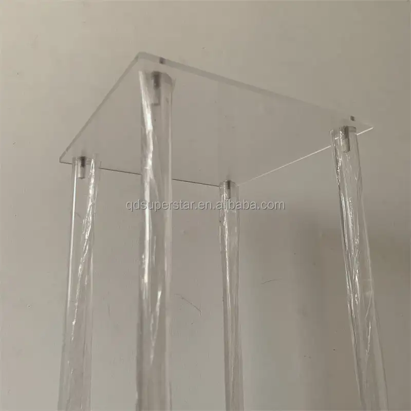 A-172 Clear Acrylic Rectangular Tall Flower Stand 20cm 40cm 60cm 80cm 100cm flower stand wedding centerpieces