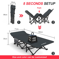 Lit de camping pliable en métal Oxford léger et inclinable - Utilisation portable en extérieur en cas d'urgence pour le bureau et l'hôpital