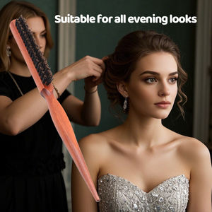 쥐 꼬리 휴대용 패션 사이드 헤어 빗 맞춤형 3 행 스타일링 강모 수염 브러시와 빗 세트 - Product Image 6