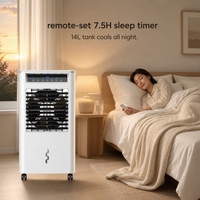 Ventilateur axial pliable de qualité supérieure, résistant à la corrosion, avec écran LCD, refroidisseur évaporatif avec télécommande et panneau tactile pour spa et café