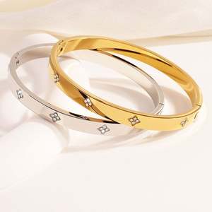 Brazalete de Acero Inoxidable con Circonitas, Estilo Moderno, Alta Calidad, Resistente al Agua, Brazalete de Titanio - Product Image 4