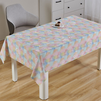 Nappe de table rectangulaire en PVC à imprimé arc-en-ciel dégradé coloré, douce, pour décoration de fête