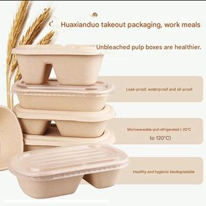 Custom 750ml 1000ml 1500ml Biodegradable Food Packaging Disposable Bagasse <b>Takeaway</b> Food <b>Container</b> With Lid - Product Image 6