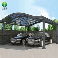 Garages d'abris de voiture multifonctions PC Abri d'auto en aluminium Design moderne Abri de voiture de stationnement Abri d'auto en aluminium personnalisé en métal