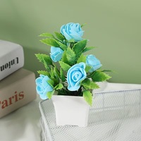 Vente directe fabricant M12 : Fleurs artificielles, Bonsaï, Rose en mousse, Plante en pot, Feuille, Décoration artisanale pour la Fête des Mères