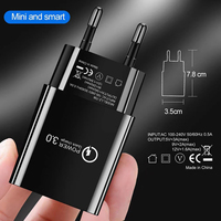 Chargeur mural USB Qualcomm QC3.0 18W, adaptateur de voyage portable, prise US EU, chargeur rapide pour smartphones