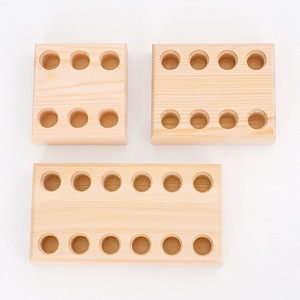 Estante de almacenamiento de madera para botellas de aceites esenciales, soporte de exhibición rectangular de 22x8,5x4cm para productos de cuidado personal - Product Image 2