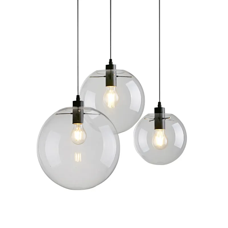 Modern Nordic Hanging Lamp Living Room Bedroom Globe Bubble Glass Pendant Light