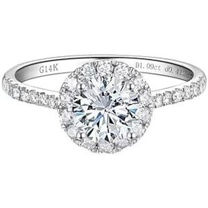 SGARIT custom Collection 0.45 Ctw Round Diamond Lab Grown Five Stone Engagement <b>Ring</b> <b>Set</b> For Women In 14K Solid <b>Gold</b> - Product Image 5
