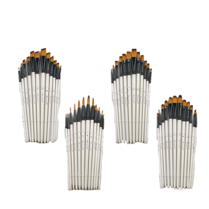 BOMEIJIA – Lot de 6 pinceaux professionnels pour artistes, à pointe plate et angulaire, pour peinture acrylique, huile, <span class=keywords><strong>aquarelle</strong></span>, gouache, poils en nylon, manche en <span class=keywords><strong>bois</strong></span> - Product Image 4