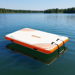 Plateforme flottante Vevor 8 x 5 pieds, radeau gonflable antidérapant pour piscine avec échelle amovible et sac de transport portable - Product Image 2