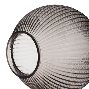 Lampe suspendue en <span class=keywords><strong>verre</strong></span> rayé gris <span class=keywords><strong>fumé</strong></span> de 8 pouces - Product Image 2